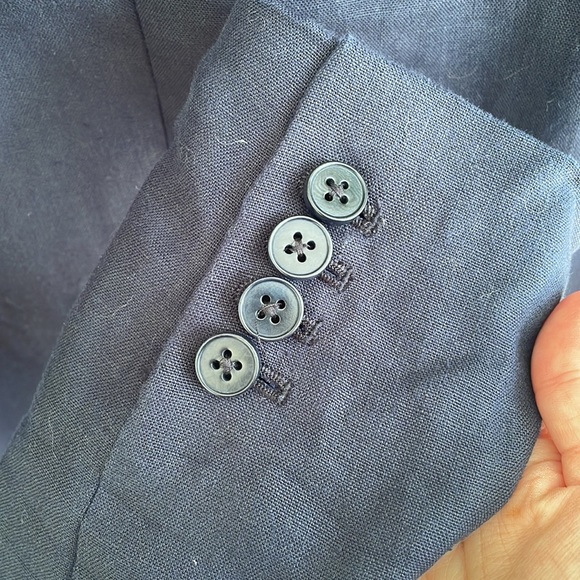 J. Crew 100% linen navy blue blazer suit jacket women's size 4 - Picture 6 of 6
